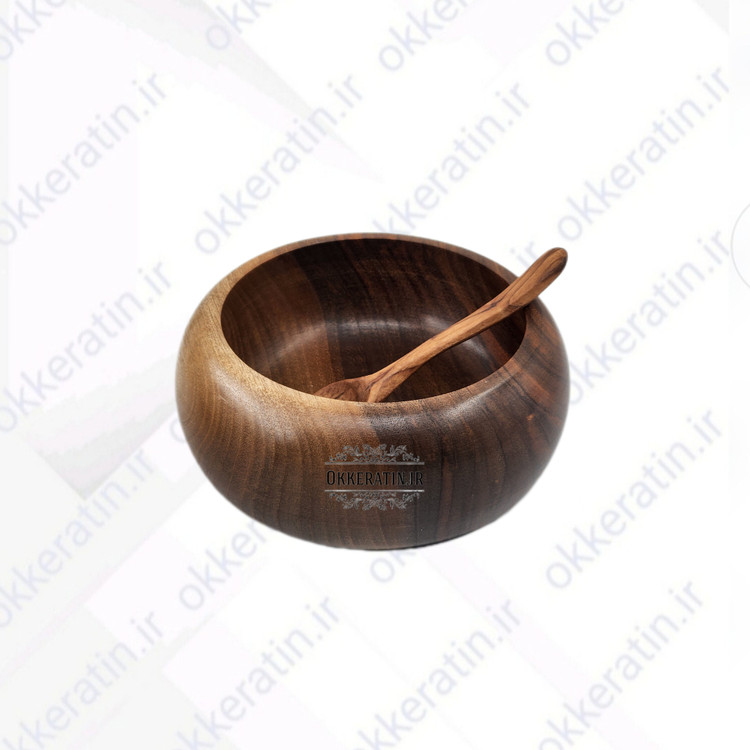 کاسه چوبی اسکالپ (چوب گردو درجه یک)